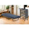 Dmora - Letto pieghevole Balaguer, Brandina con rete a doghe e materasso incluso, Letto con ruote, Cm 190x80h30