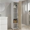 Dmora Armadio Multiuso 1 Anta Aquilegia 45x195h cm Marrone Rovere 4 Ripiani Apertura Battente, Un'anta Made in Italy