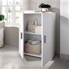 Dmora - Armadio multiuso Serles, Mobile multifunzione portascarpe, Armadietto a 2 ante, 61x35h80 cm, Bianco