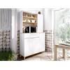 Dmora - Credenza Sparavero, Buffet dispensa da soggiorno, Madia da salotto moderna a 4 ante, 120x40h191 cm, Bianco e Rovere