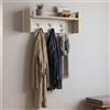 Dmora - Mobile da ingresso Narciso, Mobile appendiabiti con 3 ganci, Mensola portaoggetti da ingresso, 100% Made in Italy, 90x29h34 cm, Bianco e Rovere