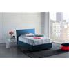 Talamo Italia Letto contenitore Una piazza e mezza Anna, Made in Italy, Letto con rivestimento in tessuto, Apertura frontale, adatto per materasso cm 120x200, Blu