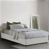 Talamo Italia Letto Piazza e Mezza in Tessuto Bianco 120x190 cm
