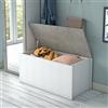 Dmora Stamm Miltonia, groÃŸe Mehrzweck-Aufbewahrungsbox, moderne Truhe, 100 % Made in Italy, 90 x 45 x 45 cm, WeiÃŸ und Zement,