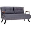Dmora Divano Letto 2 posti Merak, Sofà trasformabile, Divanetto per Ospiti, Poltrona Letto Contenitore, 133x78 h78 cm, Grigio Scuro