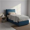 Talamo Italia - Letto singolo Zusanne, Letto contenitore con rivestimento in tessuto, 100% Made in Italy, Apertura frontale, adatto per materasso Cm 90x190, Blu