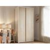 Dmora Guardaroba Dalia, Armadio a 2 Ante scorrevoli e 4 Ripiani, Mobile Moderno Multiuso per Camera da Letto, 100% Made in Italy, 90x45h195 cm, Rovere e Bianco