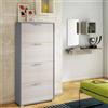 Dmora - Scarpiera Rosa, Mobile multiuso da ingresso con 4 ante a ribalta, Armadietto portascarpe a doppia profondità, 100% Made in Italy, 67x28h147 cm, Larice