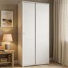 Dmora Guardaroba Dalia, Armadio a 2 Ante scorrevoli e 4 Ripiani, Mobile Moderno Multiuso per Camera da Letto, 100% Made in Italy, 90x45h195 cm, Bianco