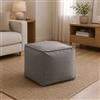 Talamo Italia Pouf Annalaura, Pouf Multifunzione, Poltroncina Relax in Tessuto Imbottito, 100% Made in Italy, 45x45h45 cm, Grigio