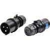 PCE-023-6X SPINA CEE 32A 3P (1P+N+T) 230V IP44 3POLI MASCHIO NERA MIDNIGHT SERIE BLACK PLUG