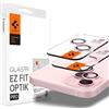Spigen Glas.tR EZ Fit Optik Pro Protezione Fotocamera compatibile con iPhone 15/15 Plus, iPhone 14/14 Plus, 2 Pezzi, Rosa, Anello Individuale, Durezza 9H Pellicola