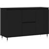 vidaXL Credenza Nera 104x35x70 cm in Legno Multistrato, credenza con Ante, Mobile da Soggiorno, portaoggetti, credenza da Cucina, credenza Alta