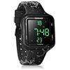 BANGLIN Orologio Sportivo Nero Resistente all'Acqua 10 ATM 100m Luminoso con Funzioni di Sveglia, Cronometro, Doppio Fuso Orario, Calendario, Formato 12/24 Ore Selezionabile