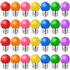 MZYOYO Confezione da 28 lampadine colorate E27 LED da 2 W, lampadine colorate E27 per esterni, G45 LED colorate per luci di Natale, rosso, verde, blu, arancione, giallo, rosa, viola, plastica