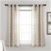 Lush Decor Farmhouse - Coppia di tende per finestra, con occhielli testurizzati, 160 cm di lunghezza x 96,5 cm, colore: neutro