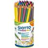 Giotto Stilnovo Maxi, Matite Colorate Spesse, Barattolo in Bio Plastica, Formato Triangolare, Mina da 4,3mm, Colori Assortiti, 48 Pezzi