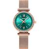NIBOSI Orologio da polso da donna analogico quadrante verde orologio da polso per donna lussuoso diamante oro rosa acciaio inossidabile orologio quadrato ragazza bracciale gioielli, 2523-rosa blu-m