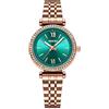 NIBOSI Orologio da polso da donna analogico quadrante verde orologio da polso per donna lussuoso diamante oro rosa acciaio inossidabile orologio quadrato ragazza bracciale gioielli, 2523-rosa blu-s
