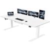 Devoko Scrivania regolabile in altezza, 180 x 80 cm, con vaschetta via cavo, altezza elettrica, stabile, scrivania per computer, memoria a 2 funzioni, seduta ergonomica (bianco)