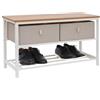 DuneDesign Panca Scarpiera da Ingresso - 80x30x45 Organizer Porta Scarpe con Seduta e Cassetti - Cassapanca Scarpe Salvaspazio - Portascarpe Panchetta Legno - Poggiascarpe Corridoio Camera Letto Bagno