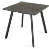 URBNLIVING Tavolo quadrato a 4 posti, 80 x 80 cm, piano con finitura in legno, gambe in metallo, altezza 75 cm, mobile da pranzo moderno compatto per cucina o piccoli spazi