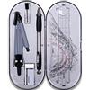 XINGSUI Set di 8 Pezzi per la Matematica della geometria, set di bussole TGeometry, per il disegno, la misurazione, il modello matematico, lo strumento di apprendimento