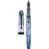 Asvine V126, penna stilografica con caricamento a vuoto, pennino stub in acrilico blu a spirale da 1,1 mm per calligrafia, arte, disegno, con set custodia