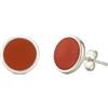 PURAJA Orecchini a bottone con pietre preziose in argento sterling 925: Diaspro Rosso | Orecchini con pietre preziose da donna con chiusura a bottone | Adatto alle persone allergiche