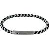 Schmuck Les Poulettes LES POULETTES BIJOUX - Bracciale Uomo Pelle Intrecciata Rotonda Bicolore Nero e Bianco - taille 18 cm