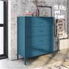 DEGHI Cassettiera 80x102h cm in acciaio verniciato blu petrolio con 4 cassetti - Roger