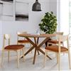 DEGHI Tavolo da pranzo 120 cm effetto noce chester con gambe incrociate - Doror
