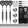 CyeeLife Set di freccette con punta morbida con corpo in ottone, punta professionale in plastica, aste in alluminio/PC + 6 alette + 30 punte morbide + 20 O Ring + 2 protezioni per alette + 1 custodia