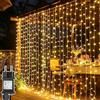 Cozymeow Tenda Luminosa 3x3m 300 LED Natale Cascata Luci Esterno Interno