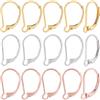 Beebeecraft 1 Scatola 60 Pezzi Ganci per Orecchini Francesi A Levetta Oro 24K Oro Rosa e Argento Sterling Placcato in Acciaio Inossidabile Ipoallergenico Filo per Orecchie Pendenti 16.5x10mm per