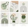 Dazzlewall Verde Salvia Boho Parete Decor Poster Poster Geometrico Astratto Minimalista per Camera da Letto Soggiorno 8x10 in Senza Cornice Set di 6