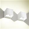Voltix 2 Pezzi Applique da Parete Esterno Interno LED 12W 4000k, Lampada da Muro Moderna Impermeabile, Lampade da Esterno Quadrata BIANCO (Bianco Naturale - 4000K)