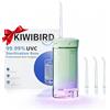 KIWIBIRD Mini idropulsore da viaggio, irrigatore orale senza fili ultraportatile con luce UVC, impermeabile IPX8, 3 modalità, 230 ml, detergente per i denti per la cura di pietre tonsillari e
