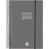 Finocam - Agenda Portadocumenti Spirale 2026 Cerniera Focus Settimana Vista Verticale Gennaio 2026 - Dicembre 2026 (12 mesi) Nero Spagnolo