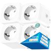 Meross Presa Smart WiFi con Monitoraggio Energia e Timer, 16A, 4 Pezzi | Presa Intelligente Compatibile con Apple HomeKit, Alexa, Google Home e SmartThings, Controllo Vocale e Remoto, 2,4GHz