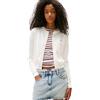 Tommy Jeans Donna Giacca in Maglia Cardigan Essential Crew Neck con Chiusura a Bottoni, Bianco (Ecru), M