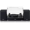 Lenco Giradischi LS-101 - Giradischi Bluetooth - Altoparlante esterno con 2 x 10 Watt RMS - 3 velocità - Trasmissione a cinghia - Nero