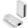 TOX L-BOXX Set di valigette per micro assortimento, impilabili e a scatto con sistema L-BOXX, divisibili in 8 scomparti, per contenere tasselli e viti, trasparenti, set da 10, 094909146