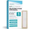 MedVanceTM Silicone - Schiuma adesiva in silicone bordata Dimensioni 10 cm x 30 cm (imbottitura 6 cm x 26 cm), confezione da 5 medicazioni