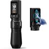 EZ TATTOO EZ P3 Pro Touch Macchina Tatuaggi, Grande Schermo Tattile Macchinetta per Tatuaggi con 6 Corse Regolabili 2,0-4,2 mm, 2 Display digitale OLED Alimentazione da 2.000mAh Batteria Supplementare