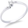 GV GIOIELLI DI VALENZA Anello solitario in oro bianco 18k con diamante di 0.04 ct.