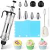 Mlijzard Siringa Per Dolci, Beccucci per Pasticceria Kit 14 Pezzi, Sostituto per Sac a Poche Professionali, Saccapoche Professionale, Kit Pasticceria per Decorazione Torte, 6 Beccucci, 3 Raschietti per Torte