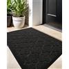 COLOR&GEOMETRY Zerbino per esterni, grande, 81 x 122 cm (nero), lavabile, per esterni, antiscivolo, resistente alle intemperie, per porta di casa, ingresso