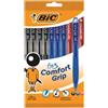 BIC BU3 Comfort Grip - Retractable Ball Pens - 4 Black, 3 Blue, 3 Red