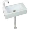XRBEU2050 Lavabo a Parete Bianco, Lavatoio da Parete, Resistente Agli Agenti Atmosferici 40x20x11 cm per Cucina Garage Lavanderia Giardino Ambienti Esterni ed Interni A Rubinetto dell'acqua Fredda Singolo